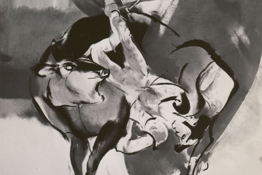 Miroslav Netík, Torro, 1987, olej, 90x90 cm